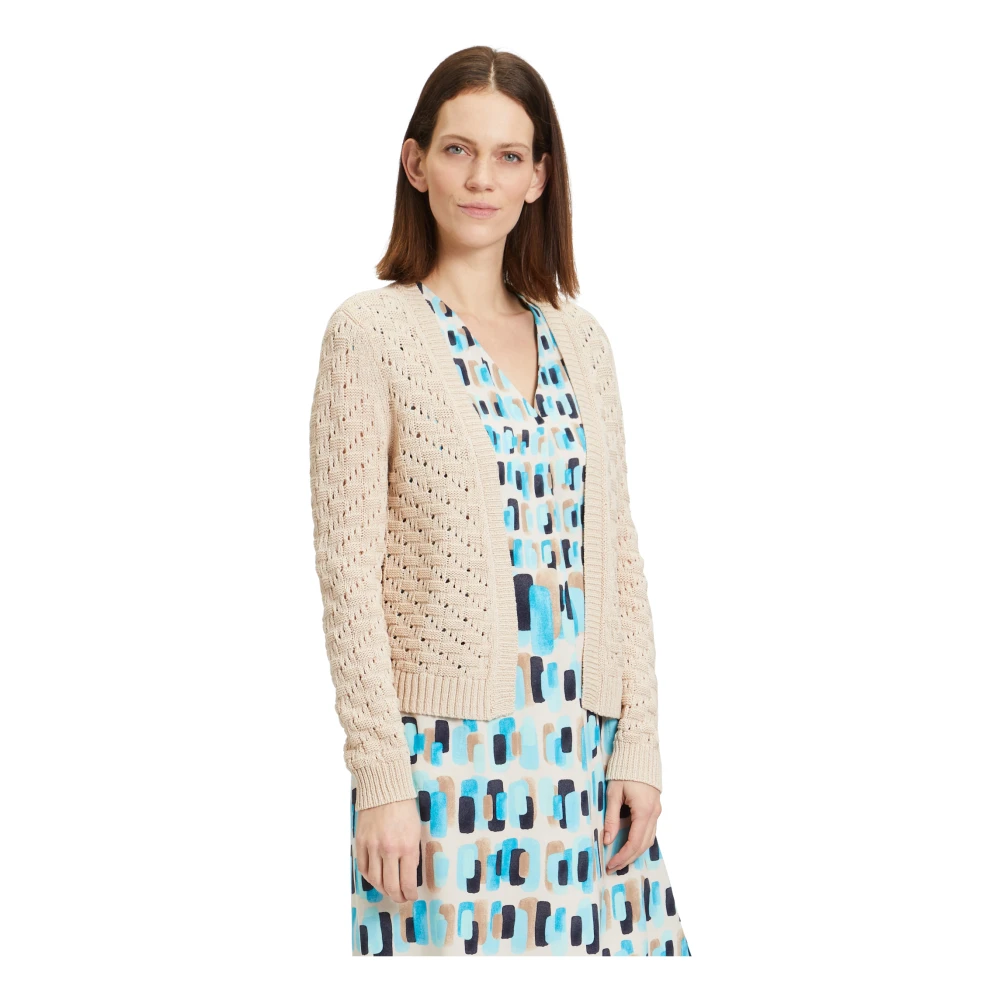 Betty & Co Casual Open-Front Cardigan Beige Dames