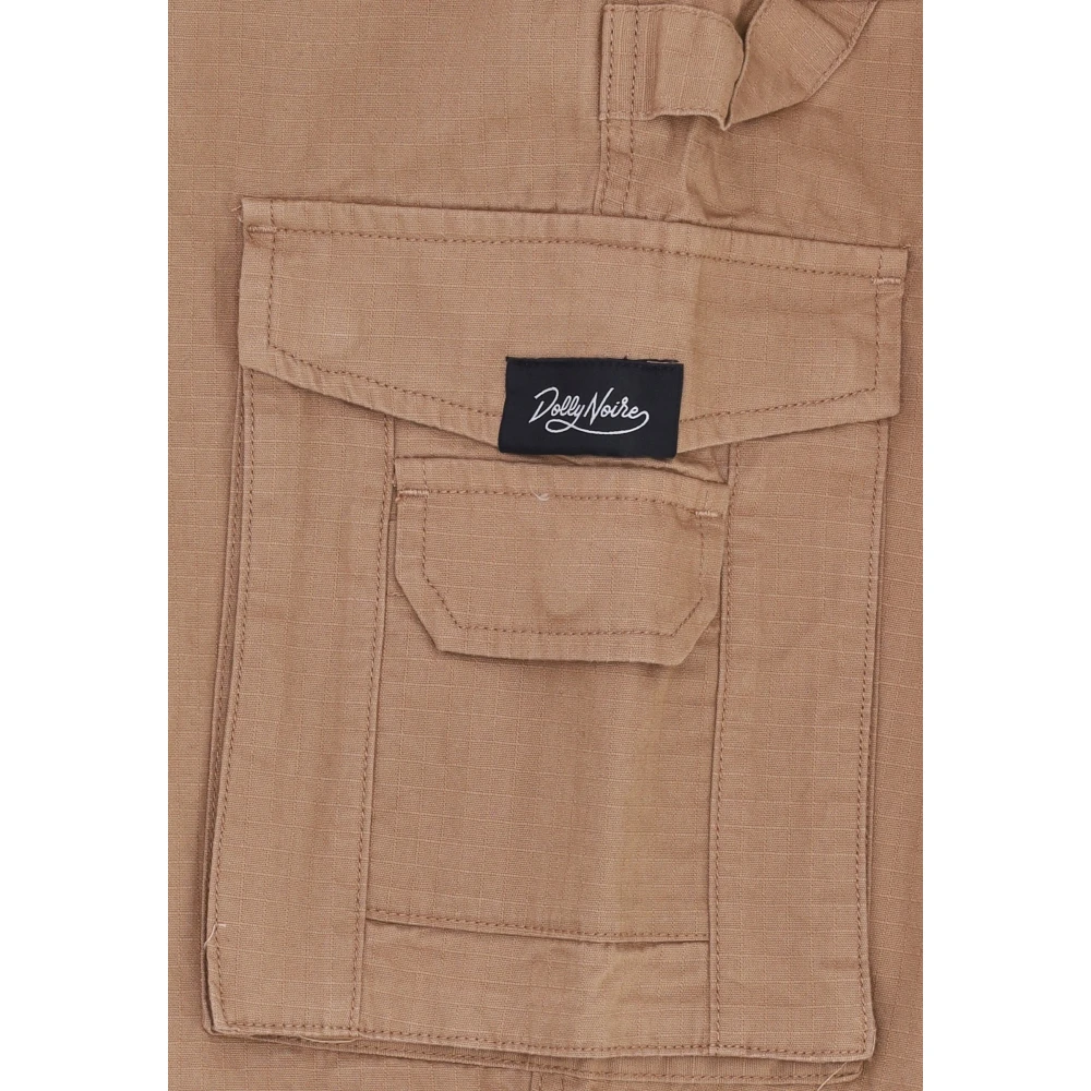 Dolly Noire Ripstop Baggy Cargo Broek Beige Heren