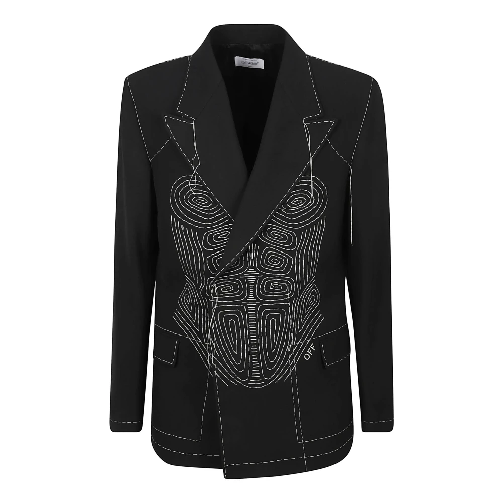 Off White Zwart Wit Tuxedo Jas Black Heren