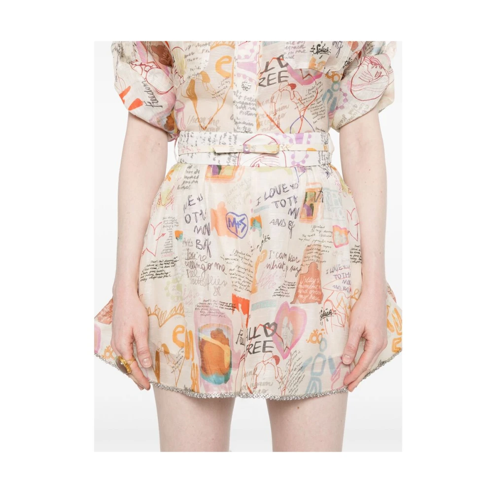Zimmermann Beige Rits Zak Eco-Vriendelijke Jurk Multicolor Dames