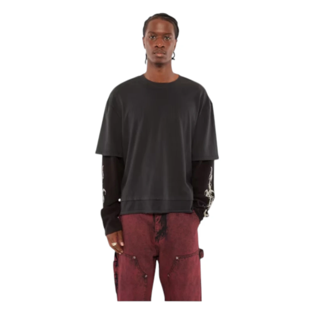 Guess Katoenen T-shirt voor Mannen Black Heren