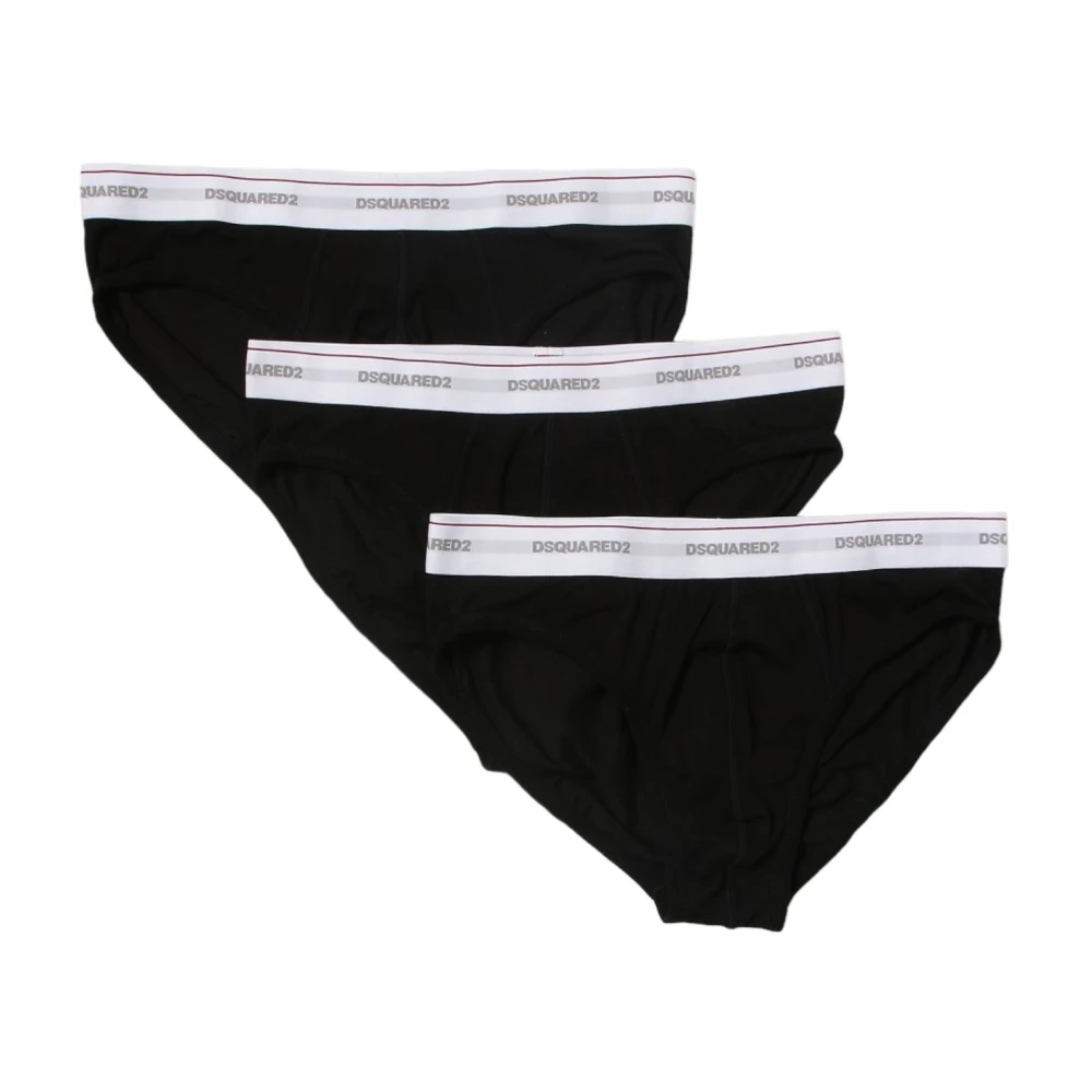 Dsquared2 Men's Black Bottoms,, Basic Briefs Pack 2XL