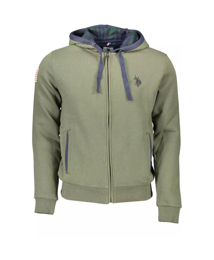 sweat-a-capuche-en-coton-vert-avec-fermeture-eclair