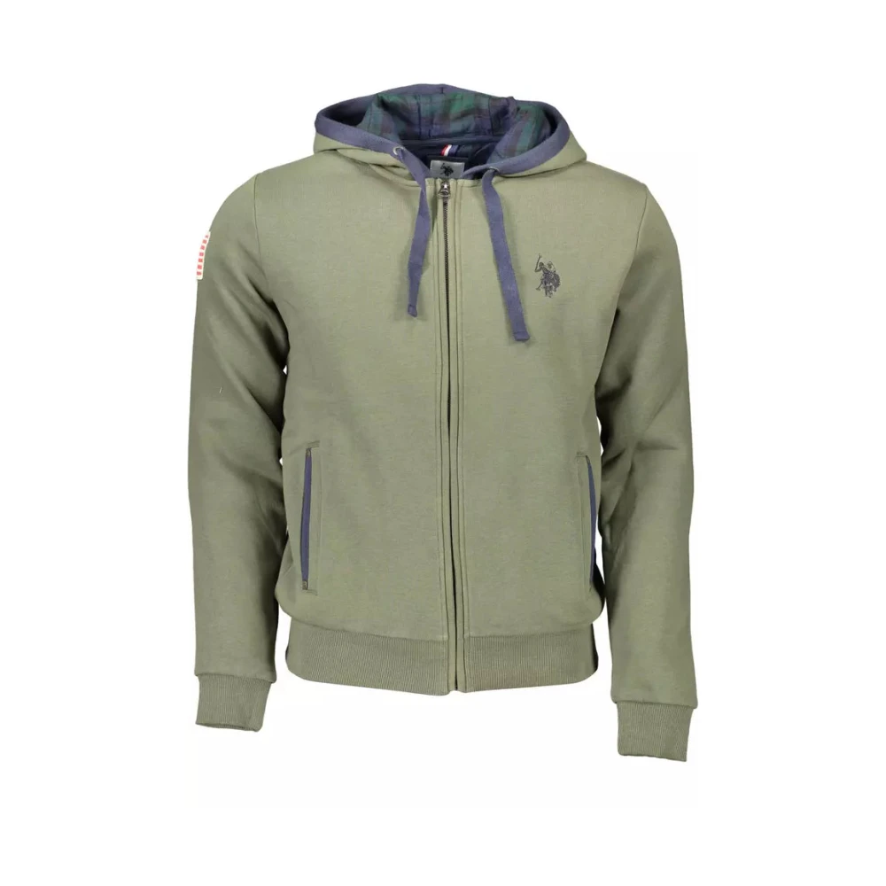 U.s. Polo Assn. Groene Katoenen Hoodie met Rits Green Heren
