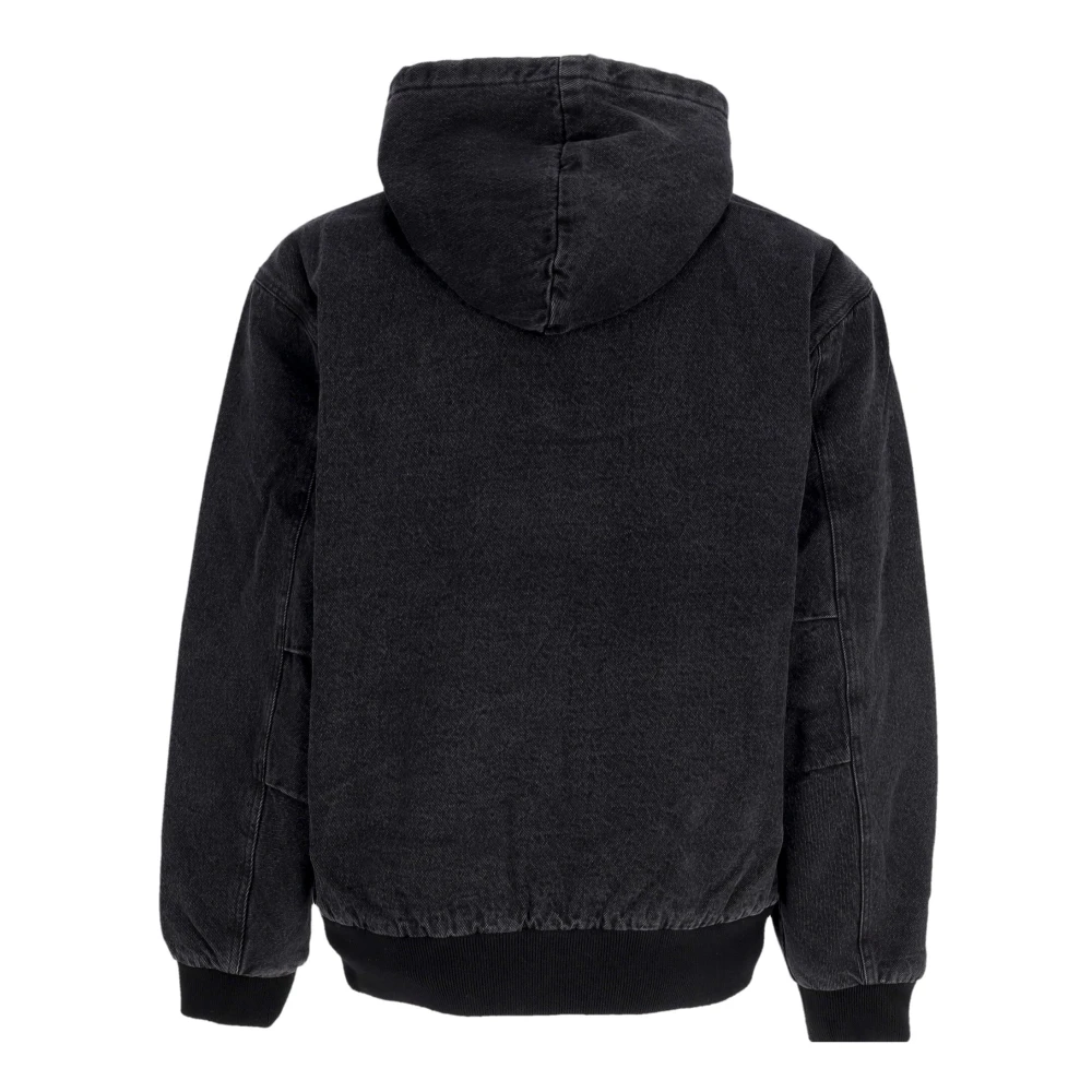 Obey Zwarte Rits Hoodie Jas Katoenen Canvas Black Heren