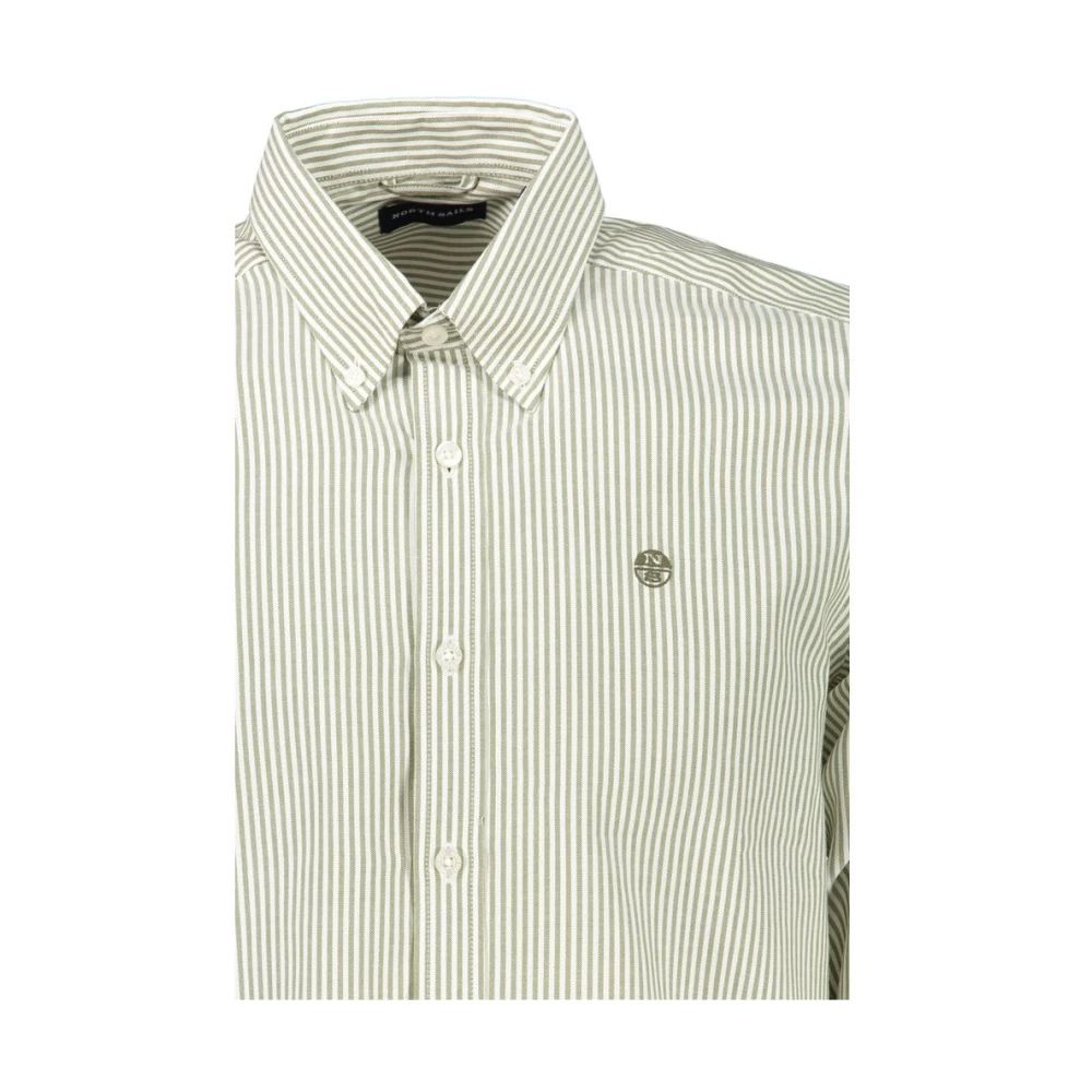 North Sails Gestreept overhemd met lange mouwen voor mannen White Heren
