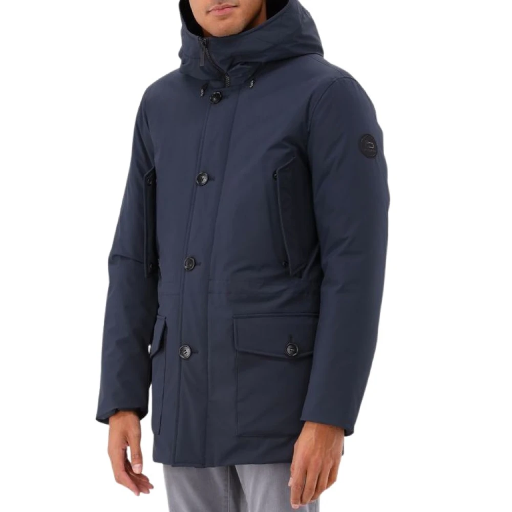 Woolrich Men's Blue Winter Jackets, S, Arctic Stretch Parka