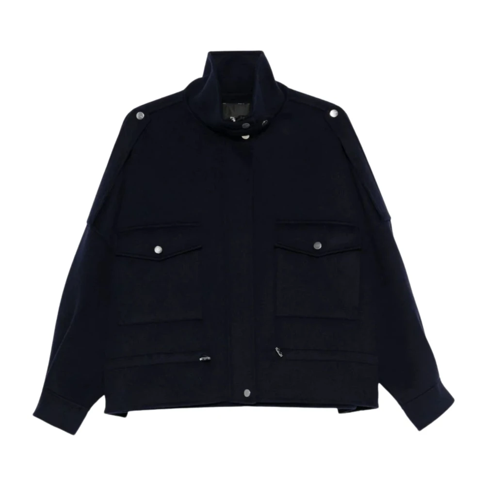 Pinko Women's Blue Crostino Caban Panno Double - Light Jackets - M - Jackets