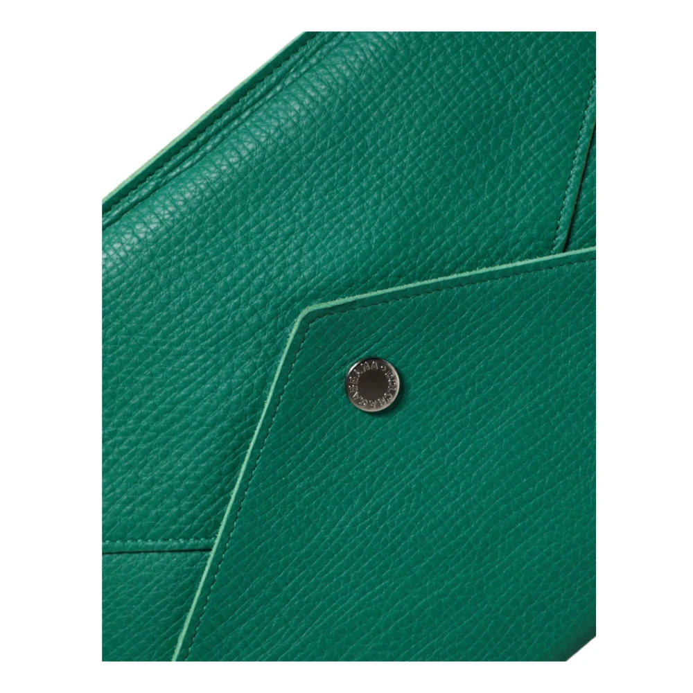 Dolce & Gabbana Groene Leren Clutch Portemonnee Tablethoes Green Dames