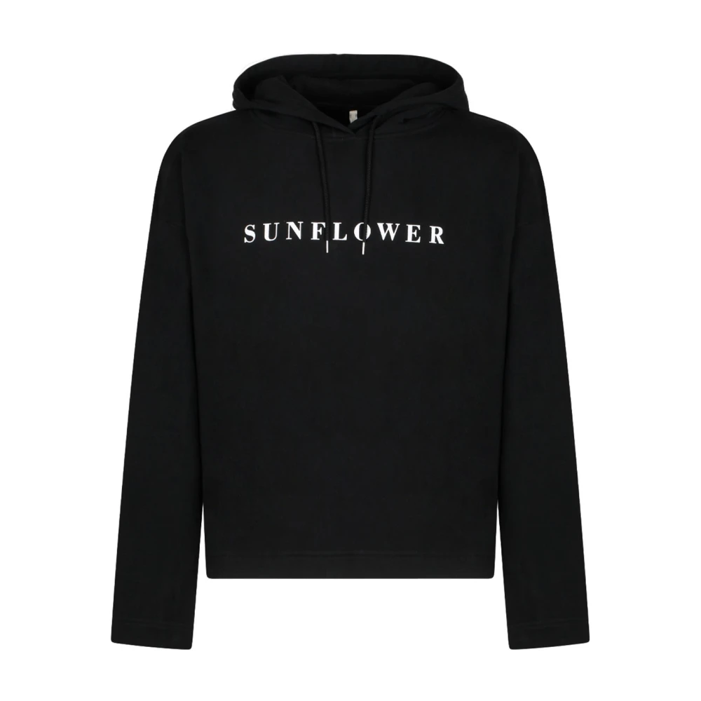 Sunflower Zwarte Logo Print Hoodie Black Heren
