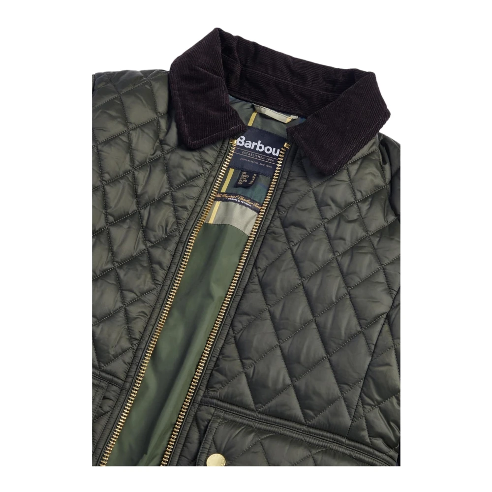 Barbour Gewatteerde Aansluitende Jas voor Vrouwen Green Dames