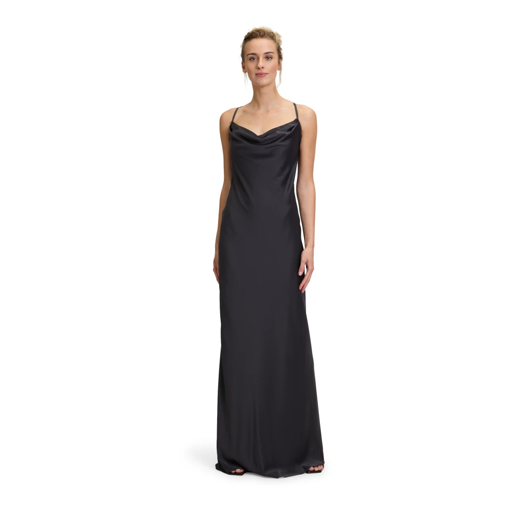 Vera Mont Avondjurk met watervalhalslijn Black Dames