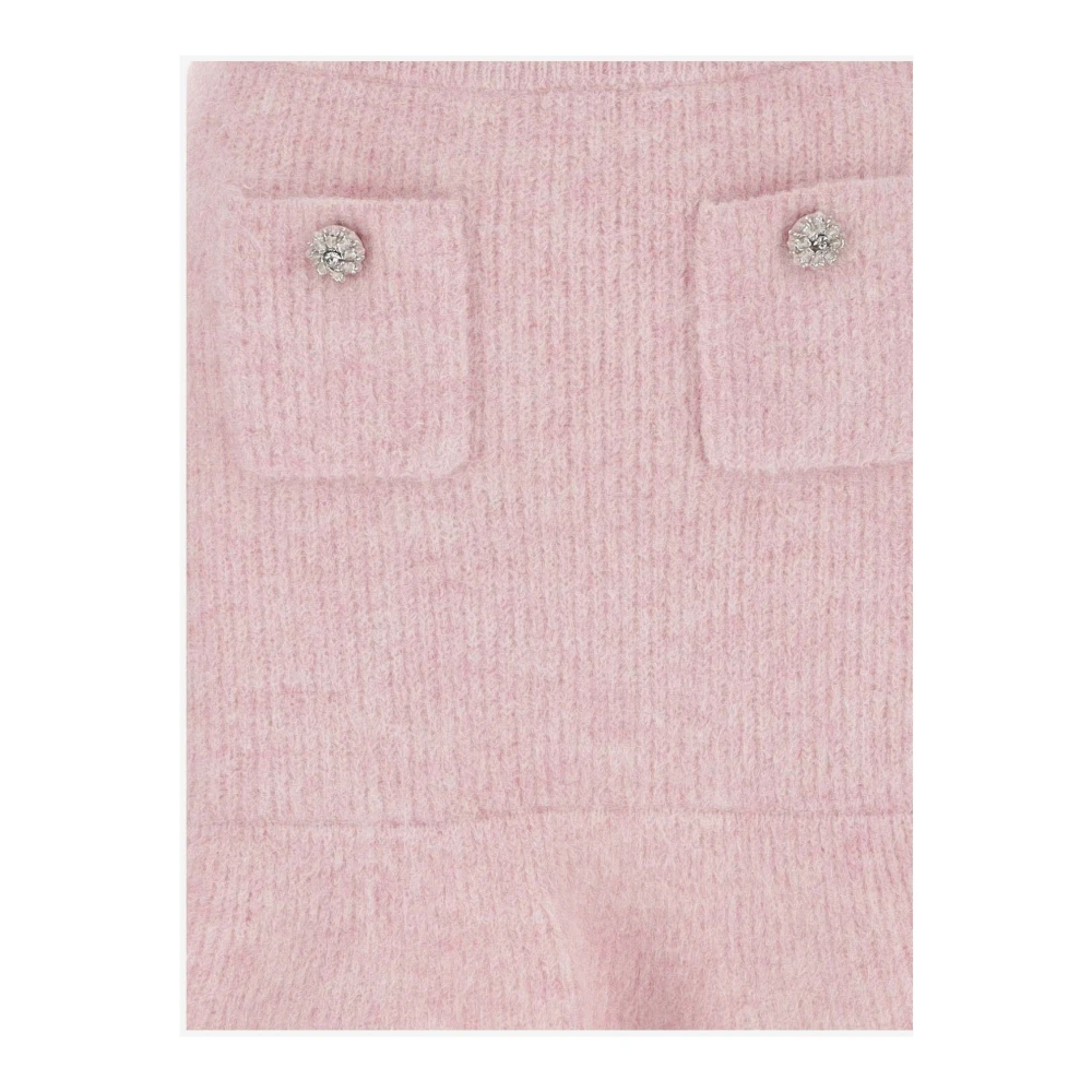Self Portrait Roze Wollen Minirok met Ruche Pink Dames