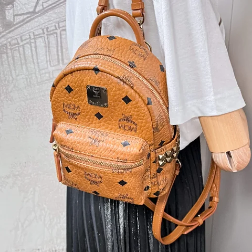 MCM Pre-owned Leather backpacks Orange Dames