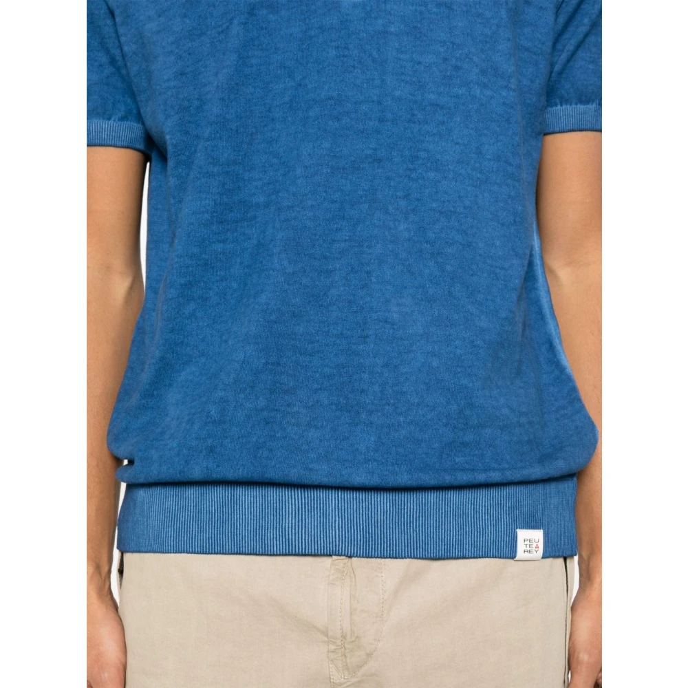 Peuterey Lichtblauw T-shirt Herenmode Blue Heren
