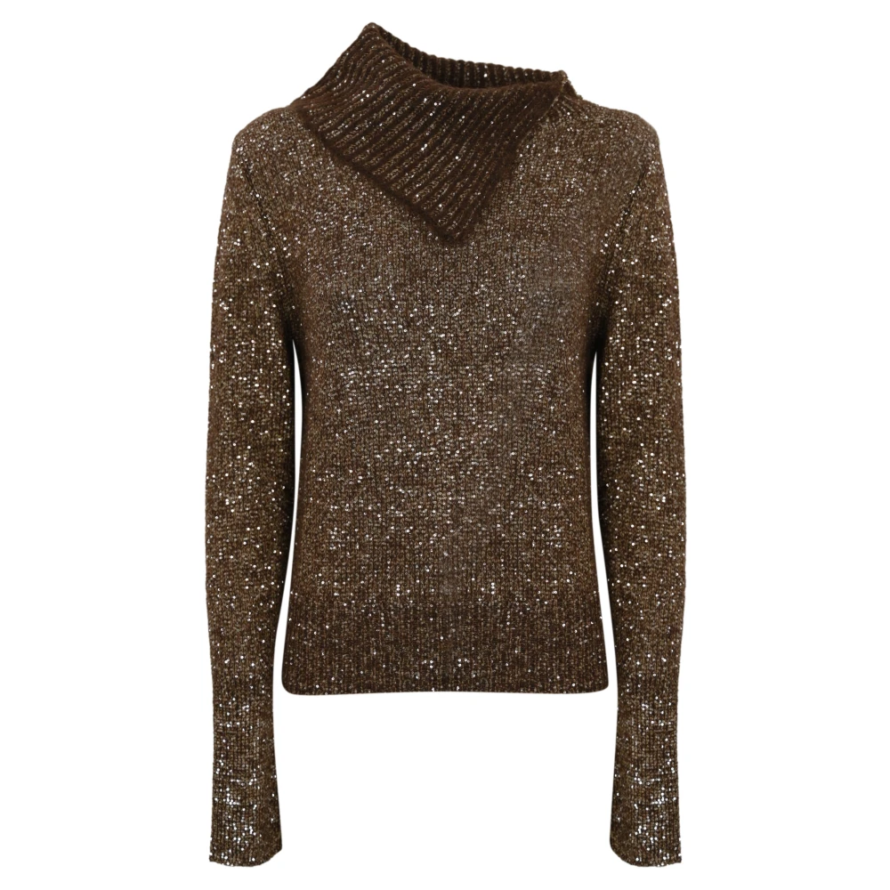 D.Exterior Pailletten Gebreide Trui Beige Dames