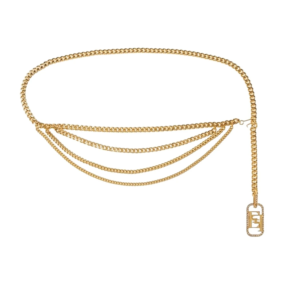 Elisabetta Franchi Ketting Riem met Logo Detail Yellow Dames