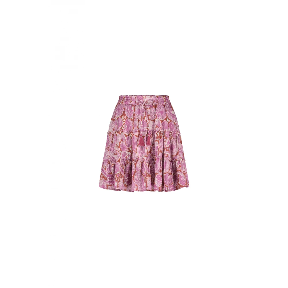 Fabienne Chapot Geplooide Mini Rok Rood Roze Print Multicolor Dames