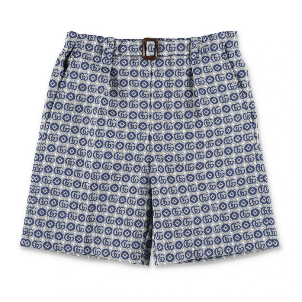 Gucci Double G Geometriska Shorts Blue, Pojke