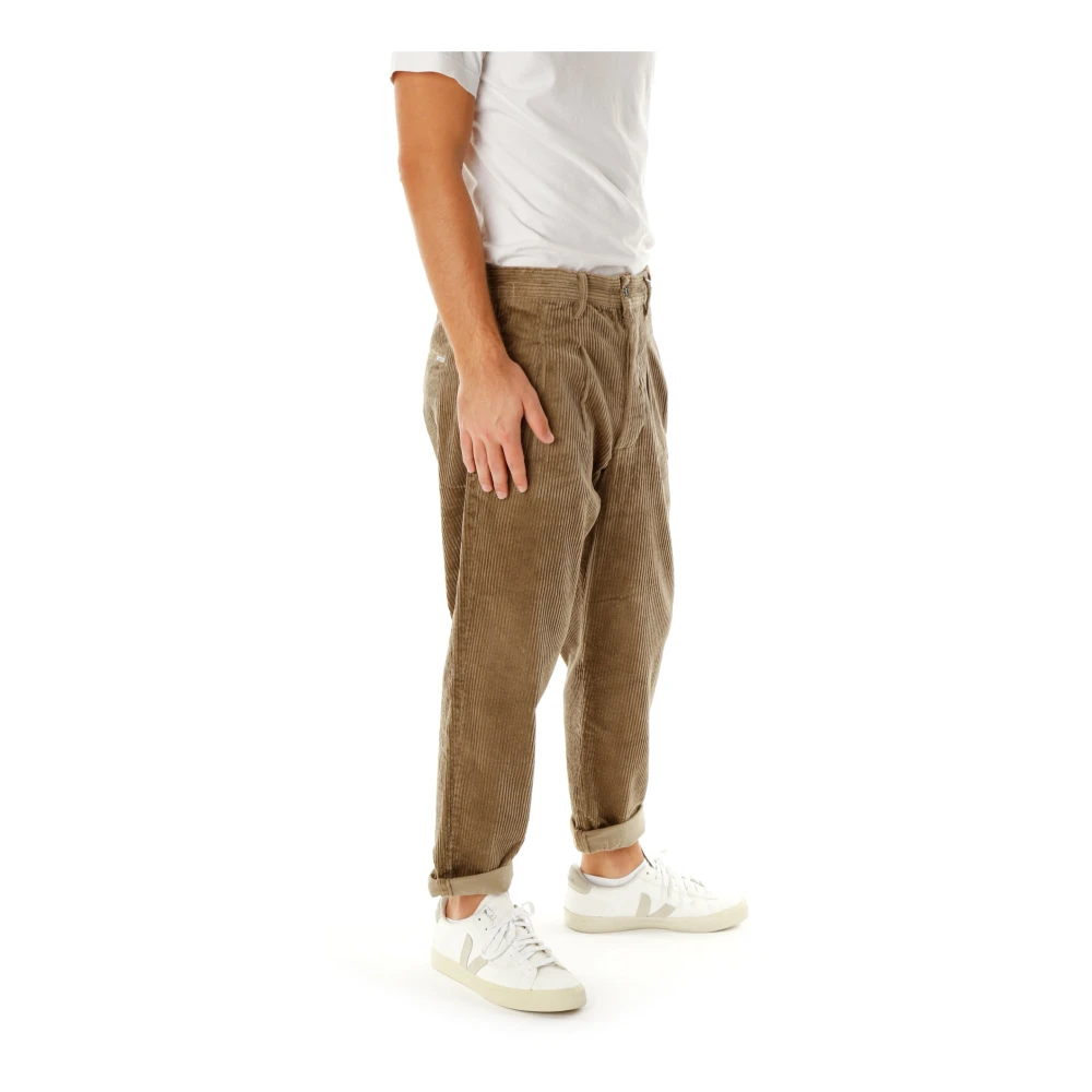 Gabba Corduroy Tapered Fit Broek Brown Heren
