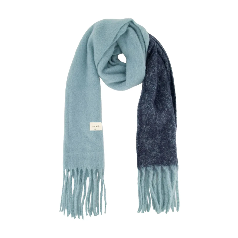 Zusss Colorblock Sjaal Blue Dames