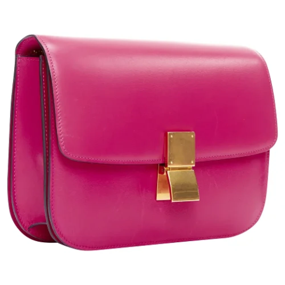 Celine Vintage Pre-owned Leather crossbody-bags Pink Dames
