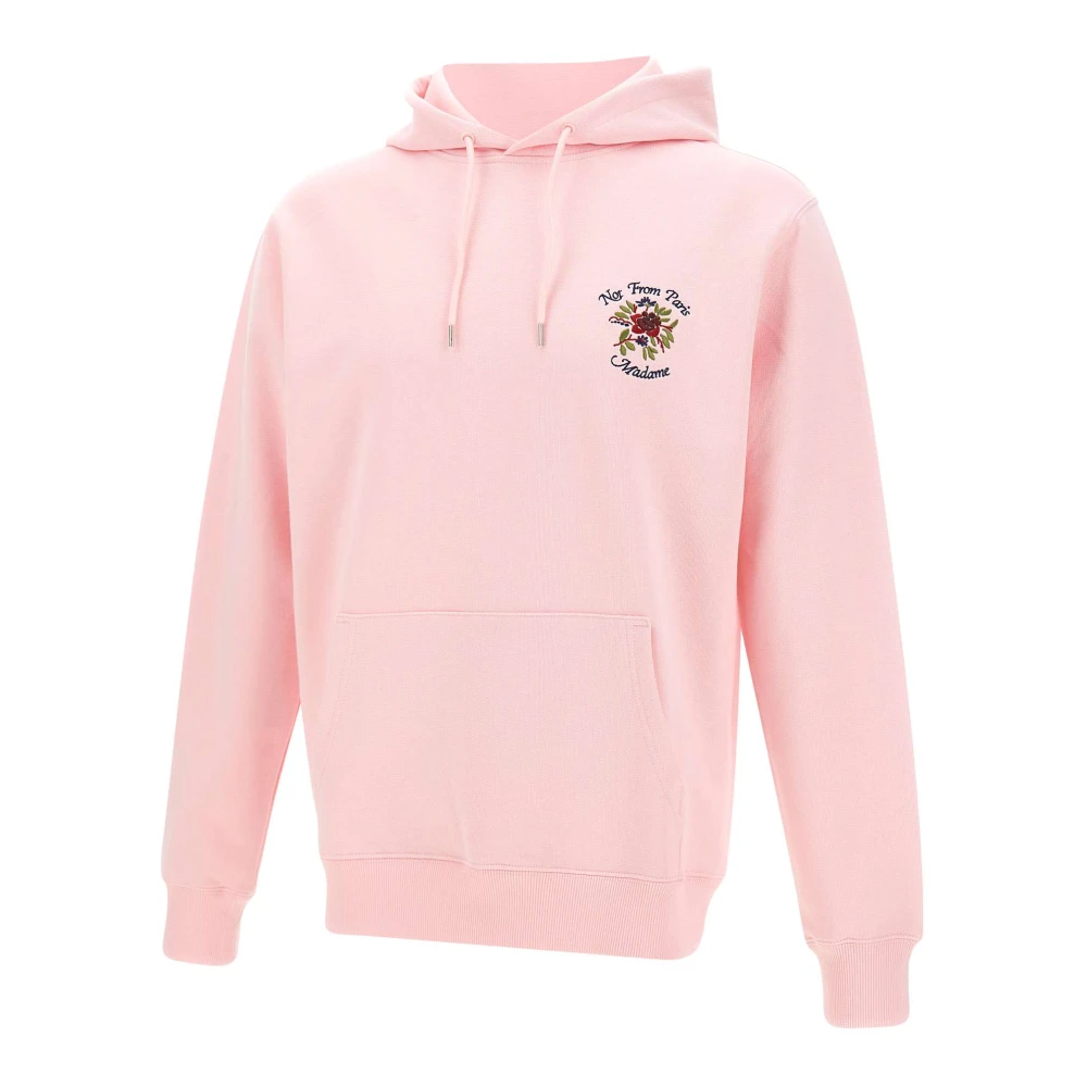 Drole De Monsieur Pink Hoodies, Male, Xl, Hoodie Slogan Rose
