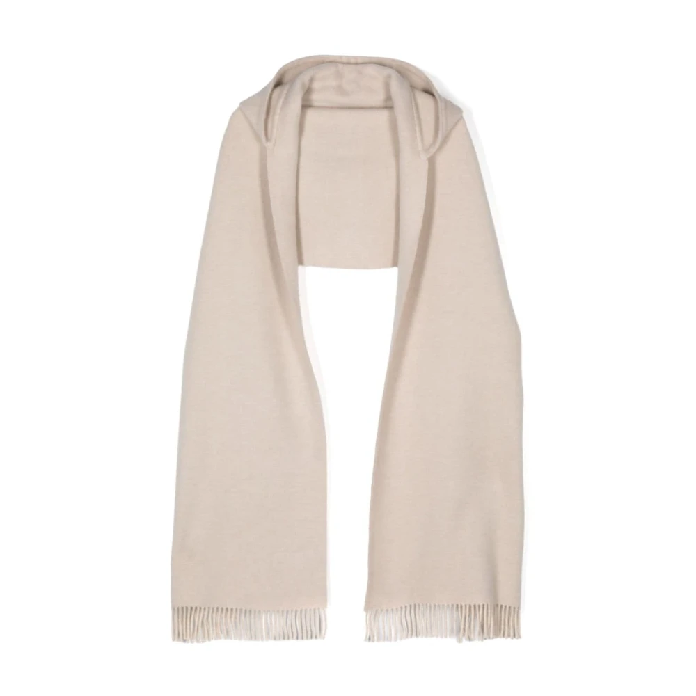 BRUNELLO CUCINELLI Capuchon Wol Kasjmier Sjaal Beige Dames