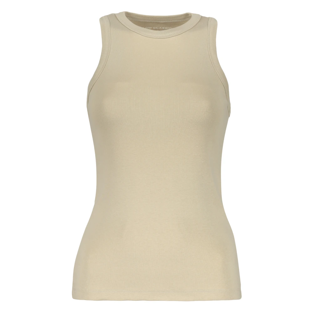 LOW Classic Geribbeld Katoenen Hemdje Beige Dames
