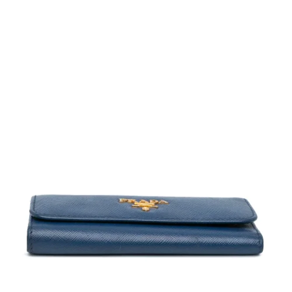 Prada Vintage Pre-owned Leather key-holders Blue Dames