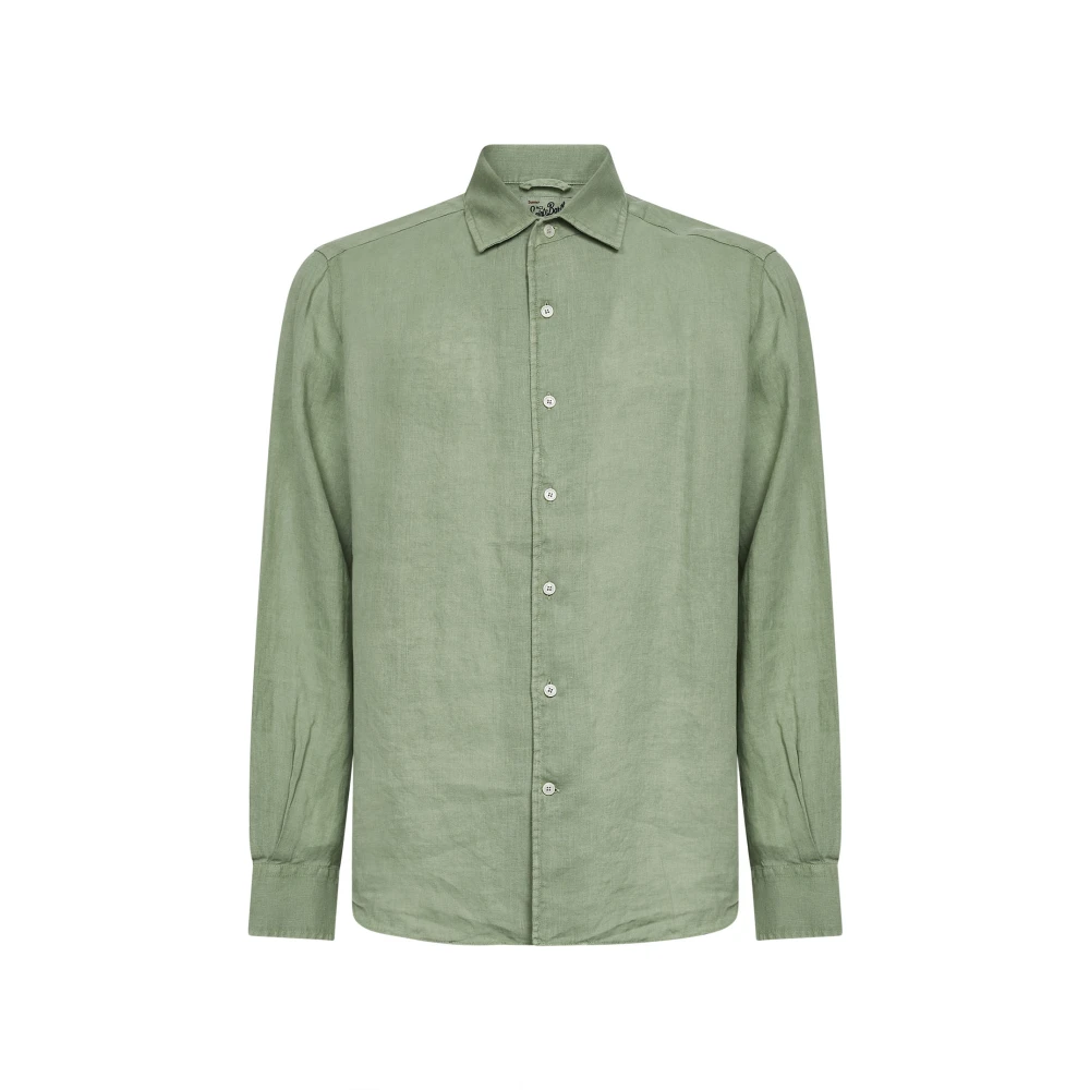 Mc2 Saint Barth Green Casual Shirts, Male, Xl, Linen Vintage 53L