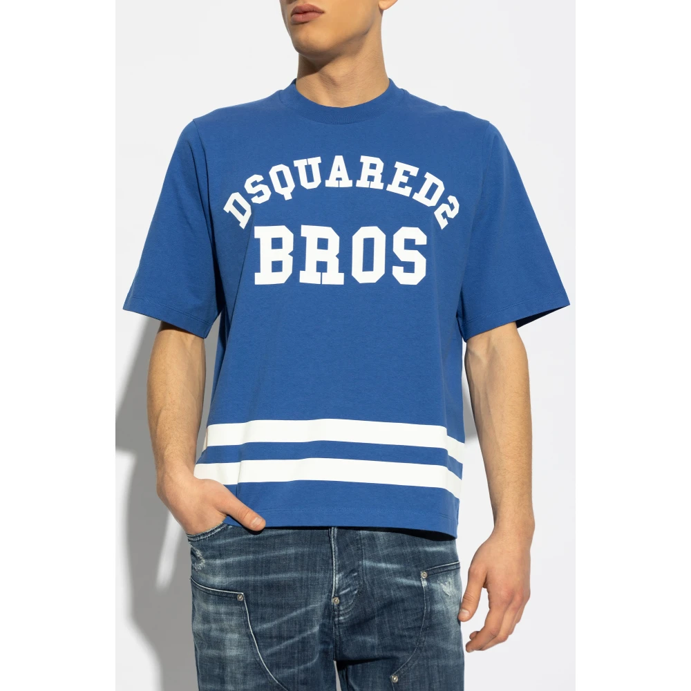 Dsquared2 T-shirt met logo Blue Heren