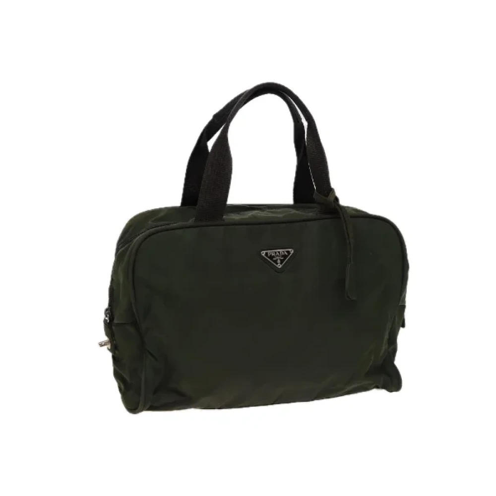 Prada Vintage Pre-owned Nylon handbags Green Dames
