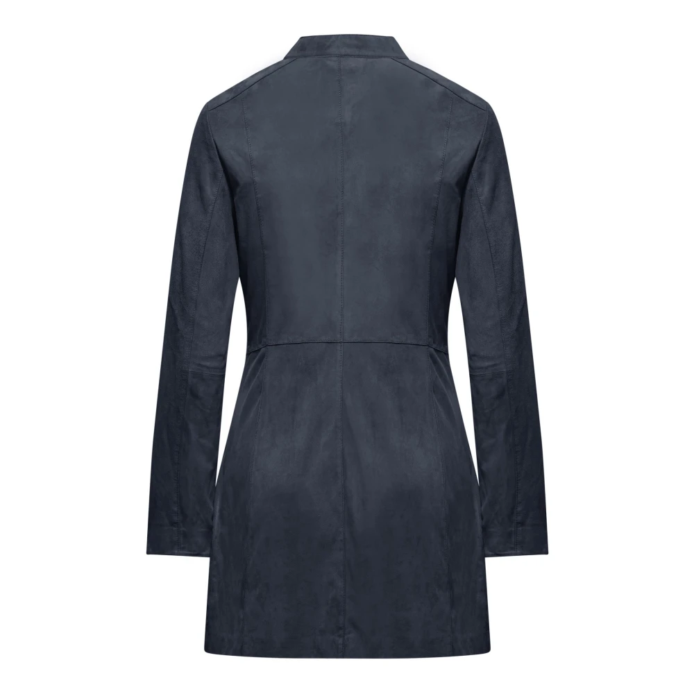 BomBoogie Naly Lange Leren Jas Blue Dames