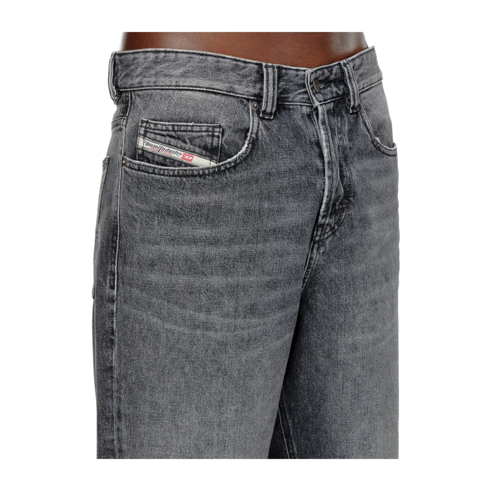Diesel Zwarte D-Macro Straight Jeans met Adelaar Black Heren