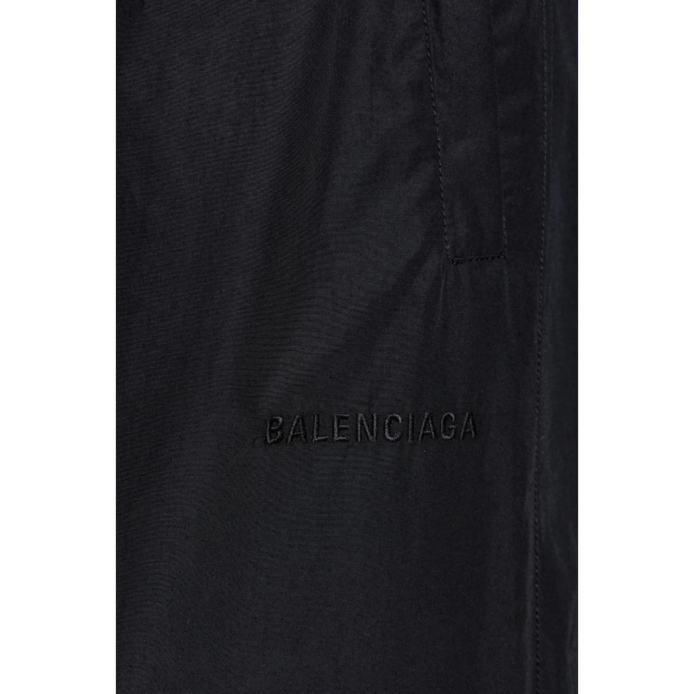 Balenciaga Nylonbroek met een losse pasvorm Black Heren