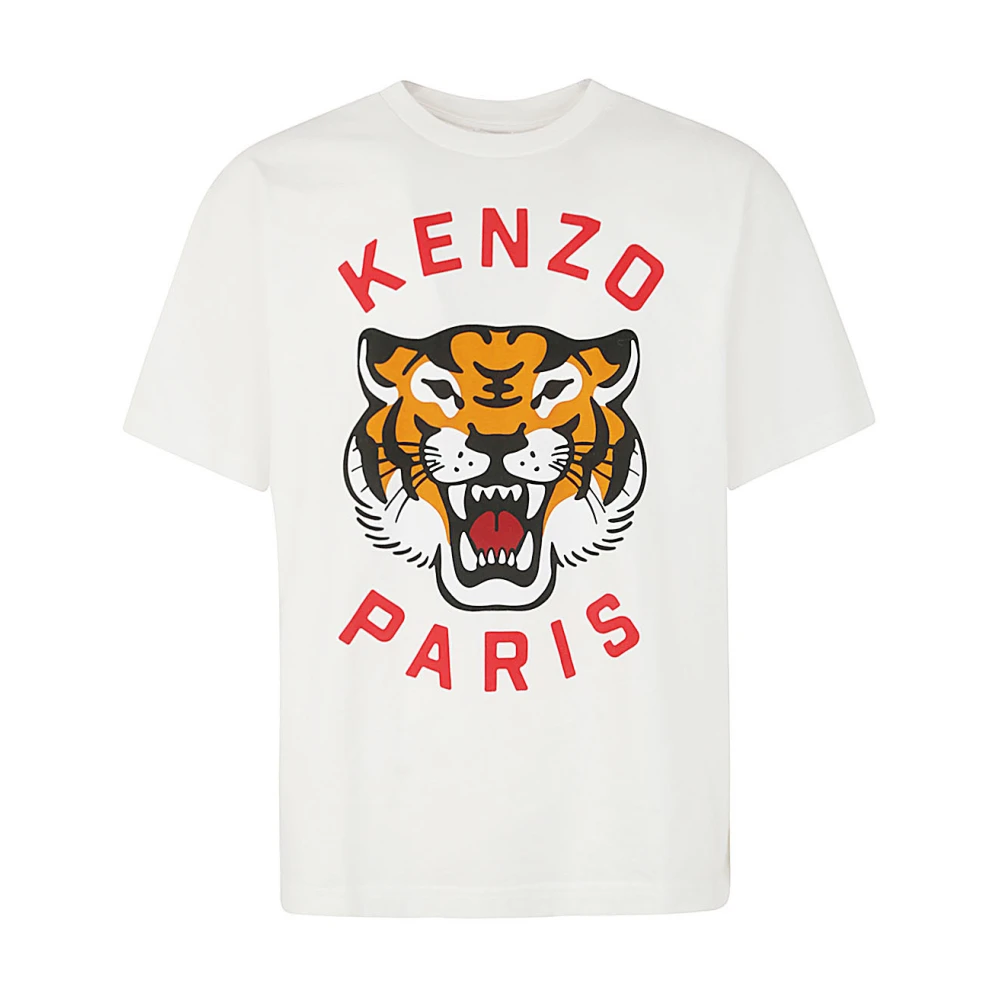 Kenzo Lucky Tiger Oversize T-Shirt White Blue Gray Heren