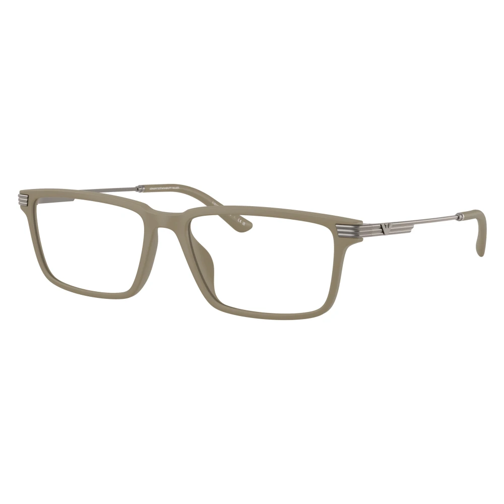 Emporio Armani Unisex Beige Glasses, 53 Mm, Rectangle Frame