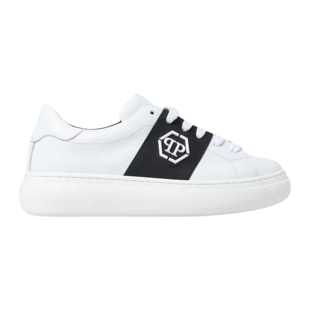 Philipp Plein Vita Läder Plattform Sneakers Barn White, Pojke