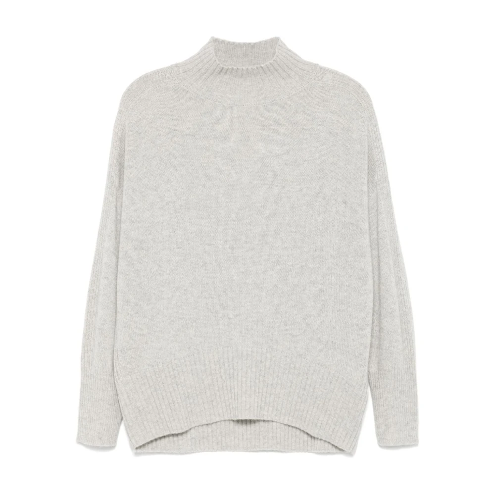 Allude Lichtgrijze Kasjmiertrui Melange Effect Gray Dames