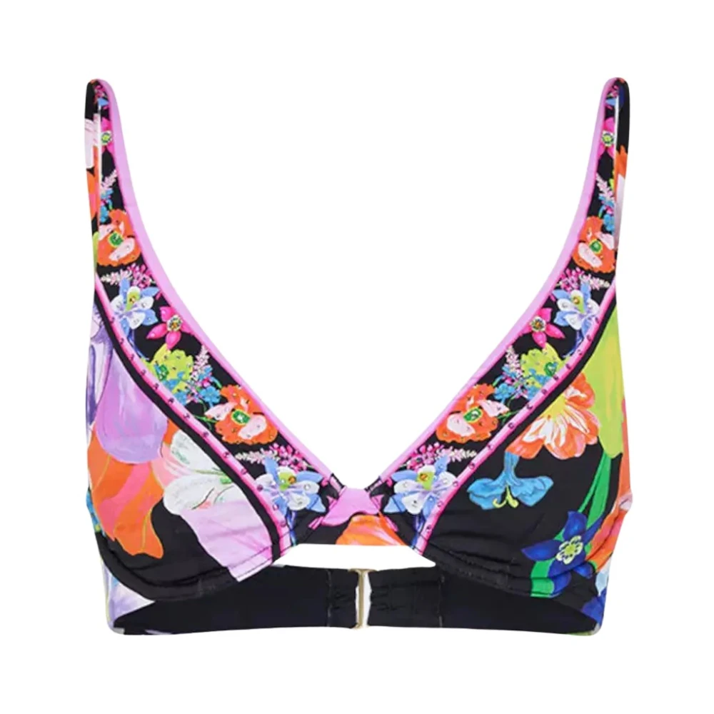 Camilla Bloemen Bikini Top met Kristalversieringen Multicolor Dames