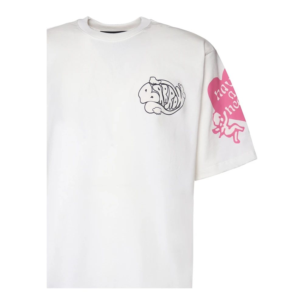 Barrow Katoenen T-shirt met Contrasterende Decoraties White Heren