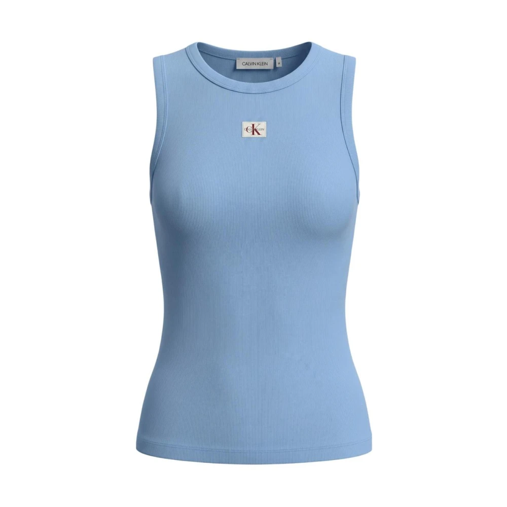 Calvin Klein Jeans Women's Blue Sleeveless Round Neck Tank-Top
