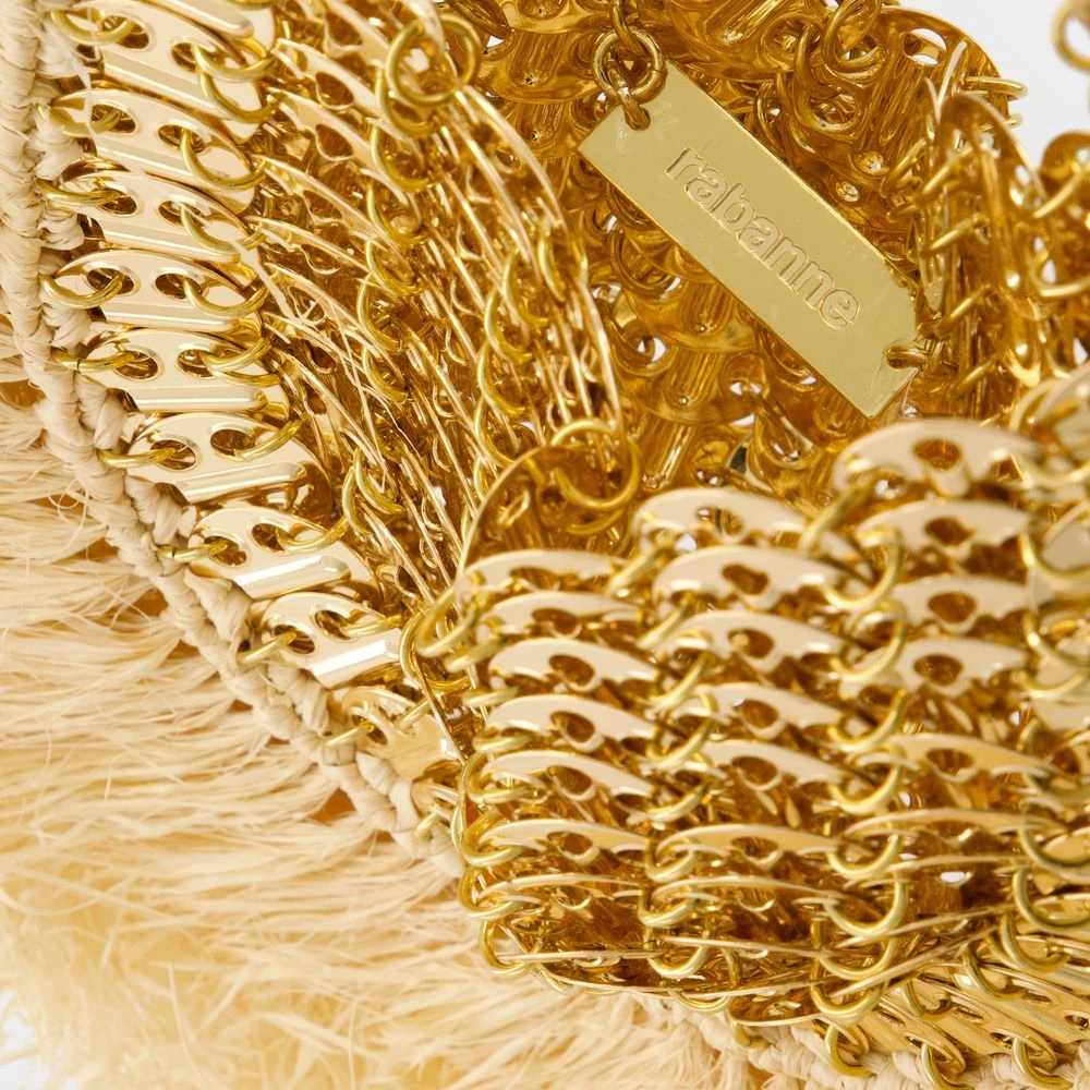 Paco Rabanne Raffia Shopper Tas Neutraal Beige Dames