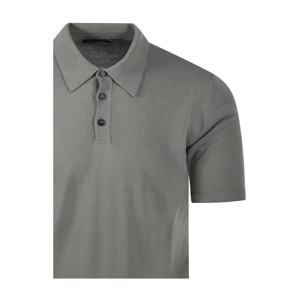 Roberto Collina Army Polo Korte Mouw Sweater Brown Heren