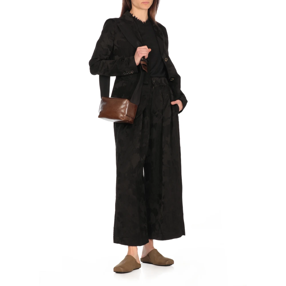 UMA Wang Zwarte Kasjmier Trui Ronde Hals Korte Mouwen Black Dames