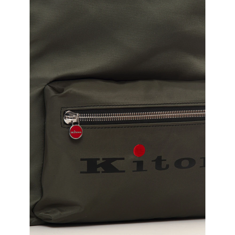 Kiton Stijlvolle leren details rugzak Green Heren