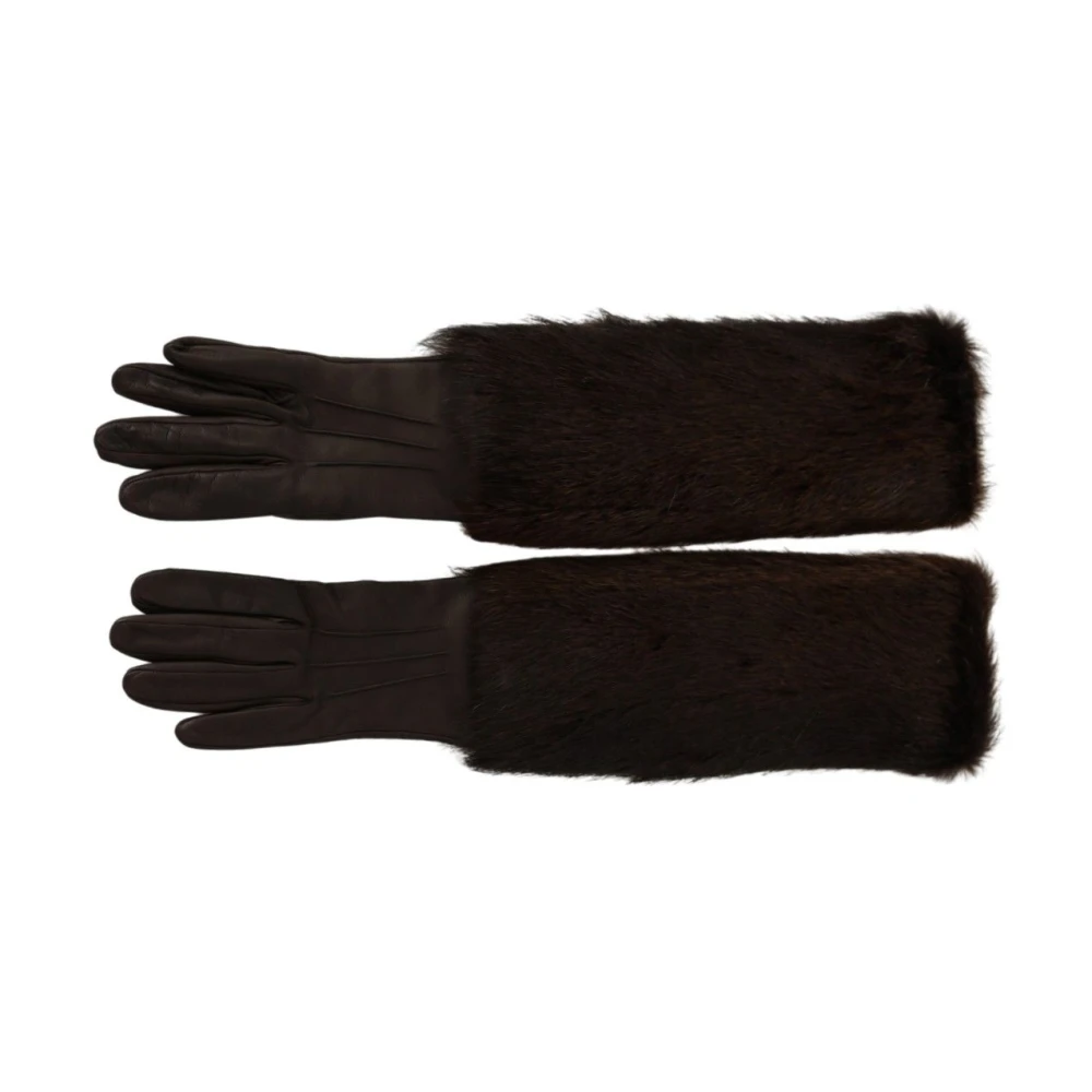 Dolce & Gabbana Women's Brown Elbow Length Mittens