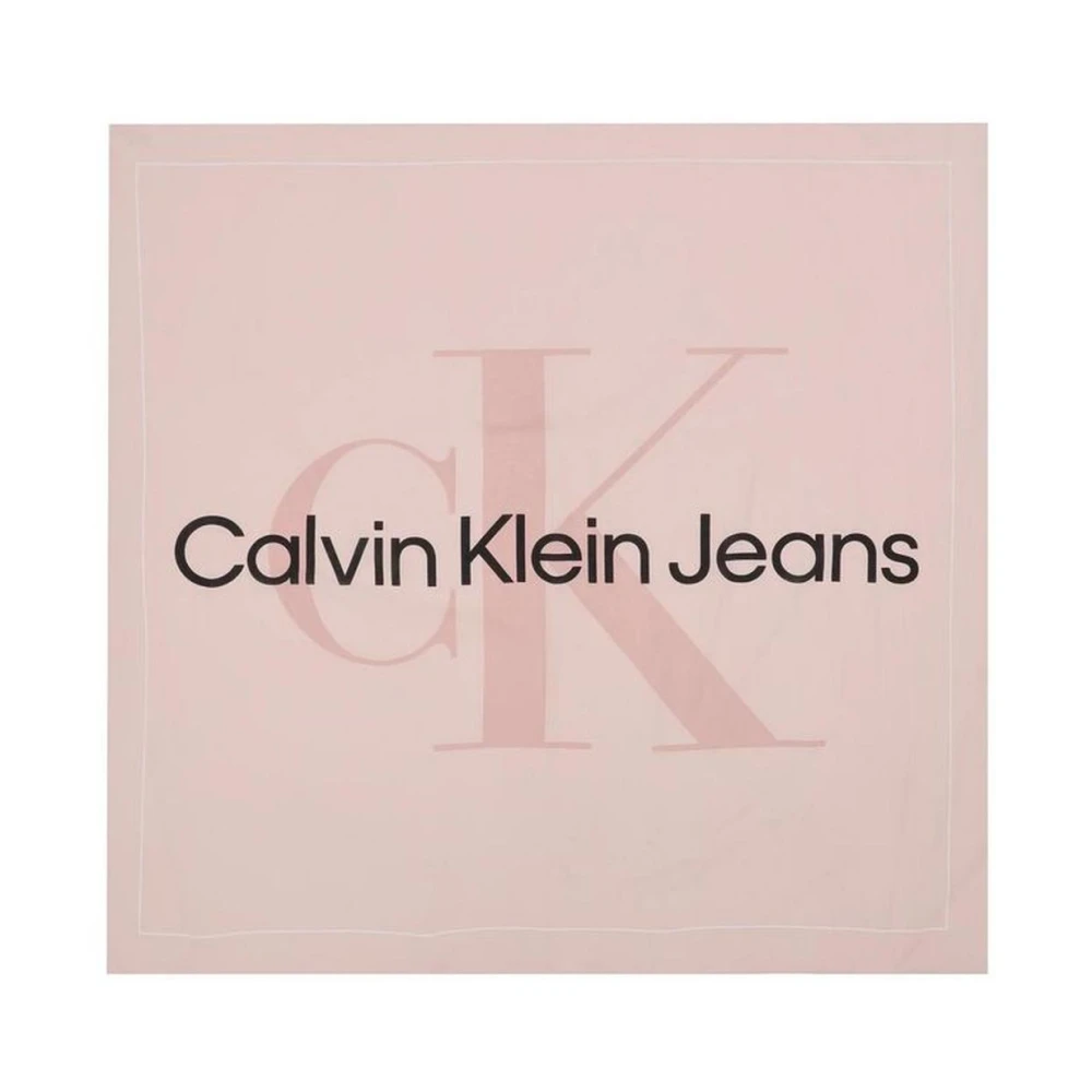 Calvin Klein Pashmina Katoenen Sjaal Lente Zomer Collectie Pink Dames