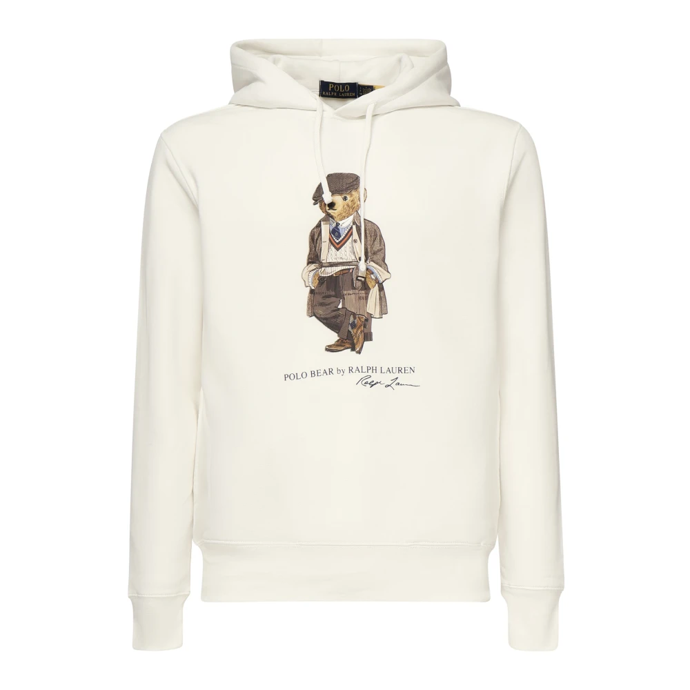 Polo Ralph Lauren Men's White Sweater With Drawstring Hood